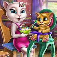 Игра Анжела кормит малыша