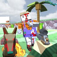 Игра Блочные зомби и автомобильная стрельба