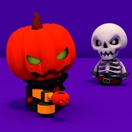 Игра Джек-фонарь против скелетов