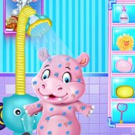 Игра Купание малыша бегемота и крокодила