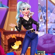 Игра Модные зимние тренды для Анны и Эльзы