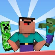 Игра Нубик Стив спаси его от монстров