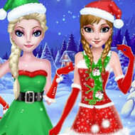 Игра Рождественские прически для Анны и Эльзы