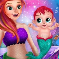 Игра Уход за ребенком русалки