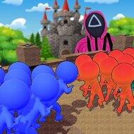 Игра В кальмара толпа