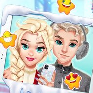 Игра Зимнее селфи Эльзы с Джеком