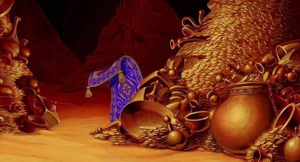 Персонажи из мультфильма Алладин: Волшебный ковер